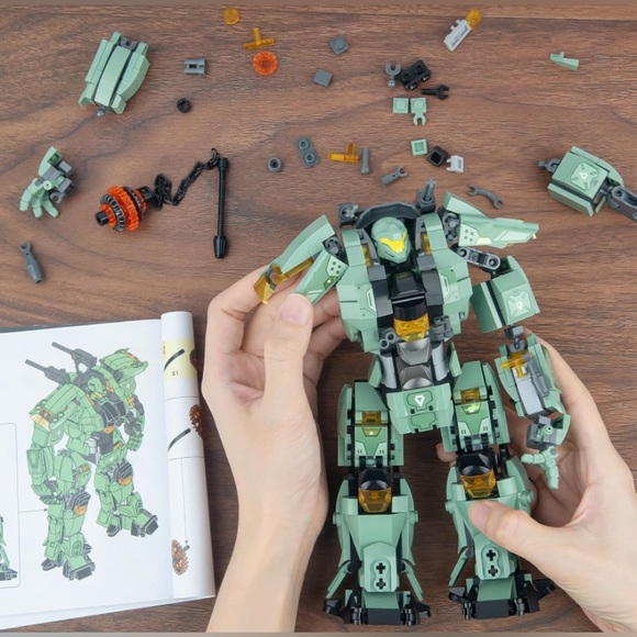 Transforming Mech Robot Building Blocks Set Toys For Kids Electric Wheel Hammer - Picture 4 of 7